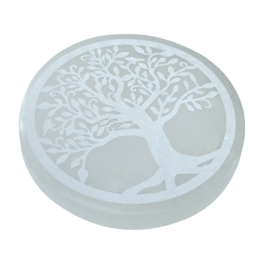 Plato Selenita Grabado Arbol 10 Cms Aprox 400901653-N
